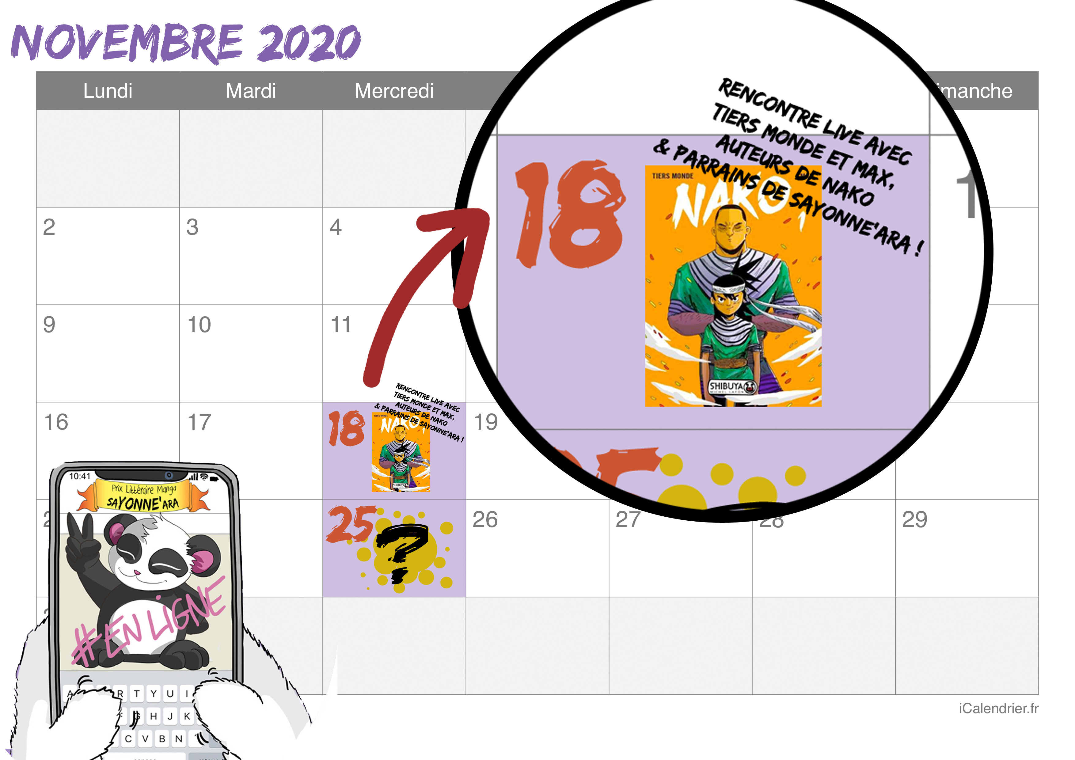 calendrier novembre 2020