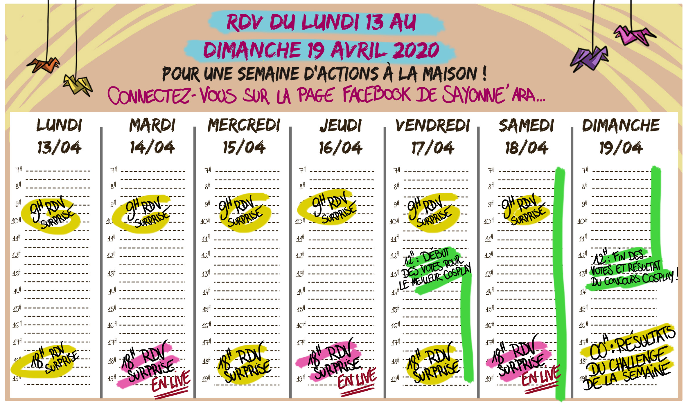 calendrier texte surprise petit