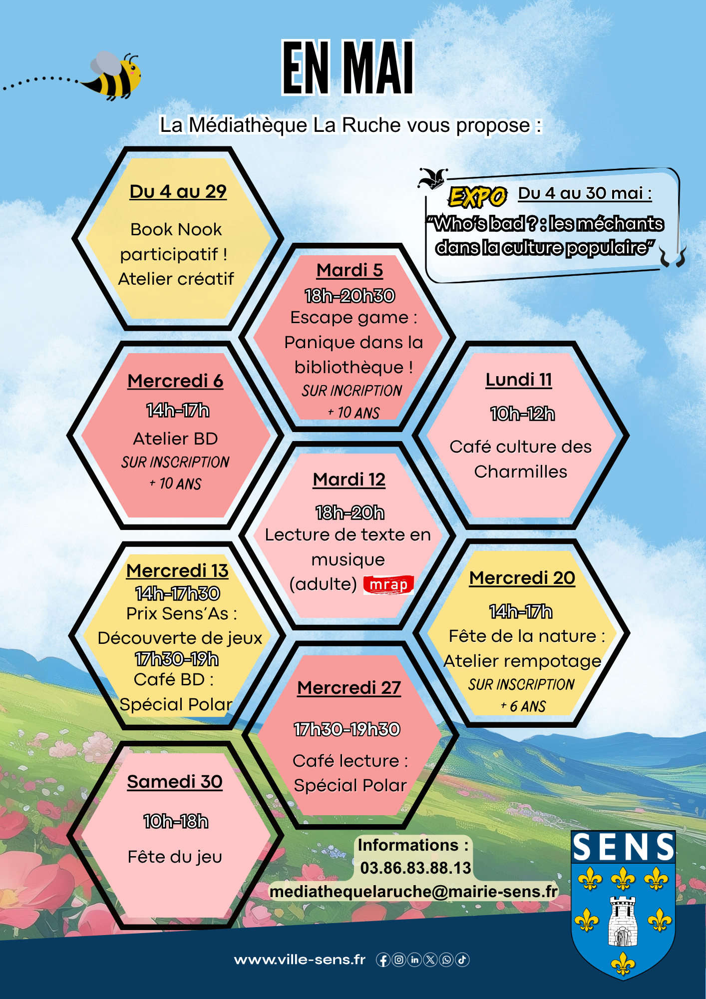 Programme du mois de mai 2026 à la Médiathèque la Ruche