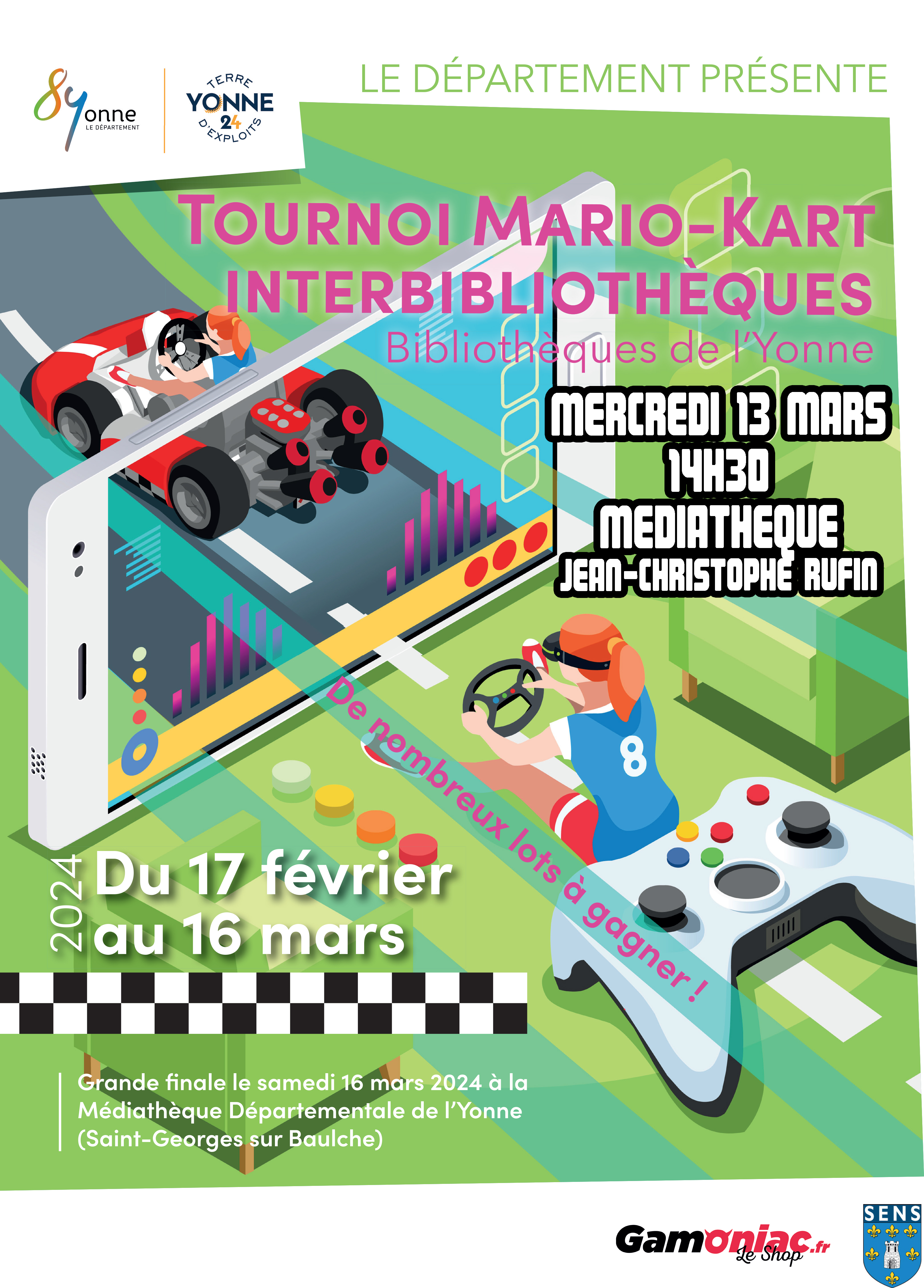 Affiche tournoi mario kart 2024 MJCR 1