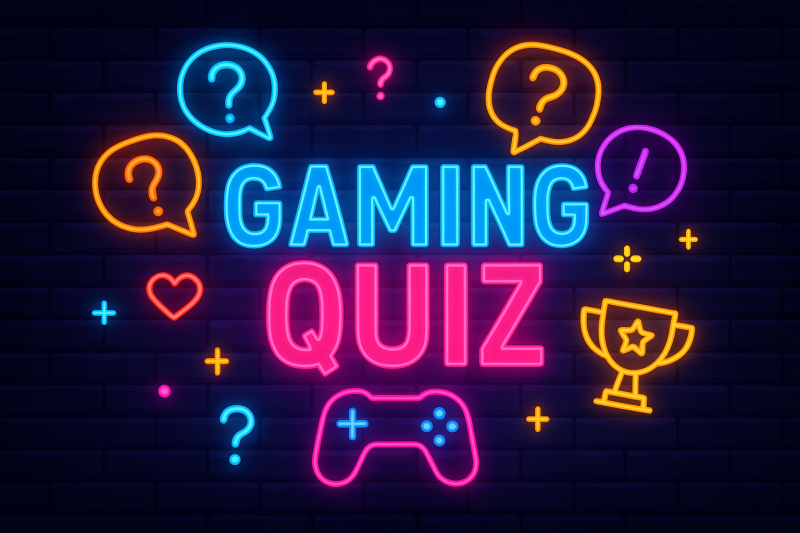 Quiz de Jeu Vidéo Néon