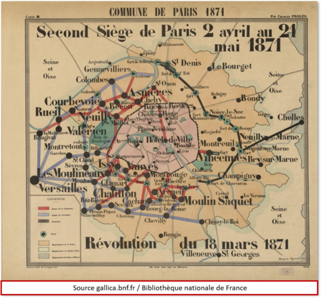 La Commune carte sige Paris BNF petite